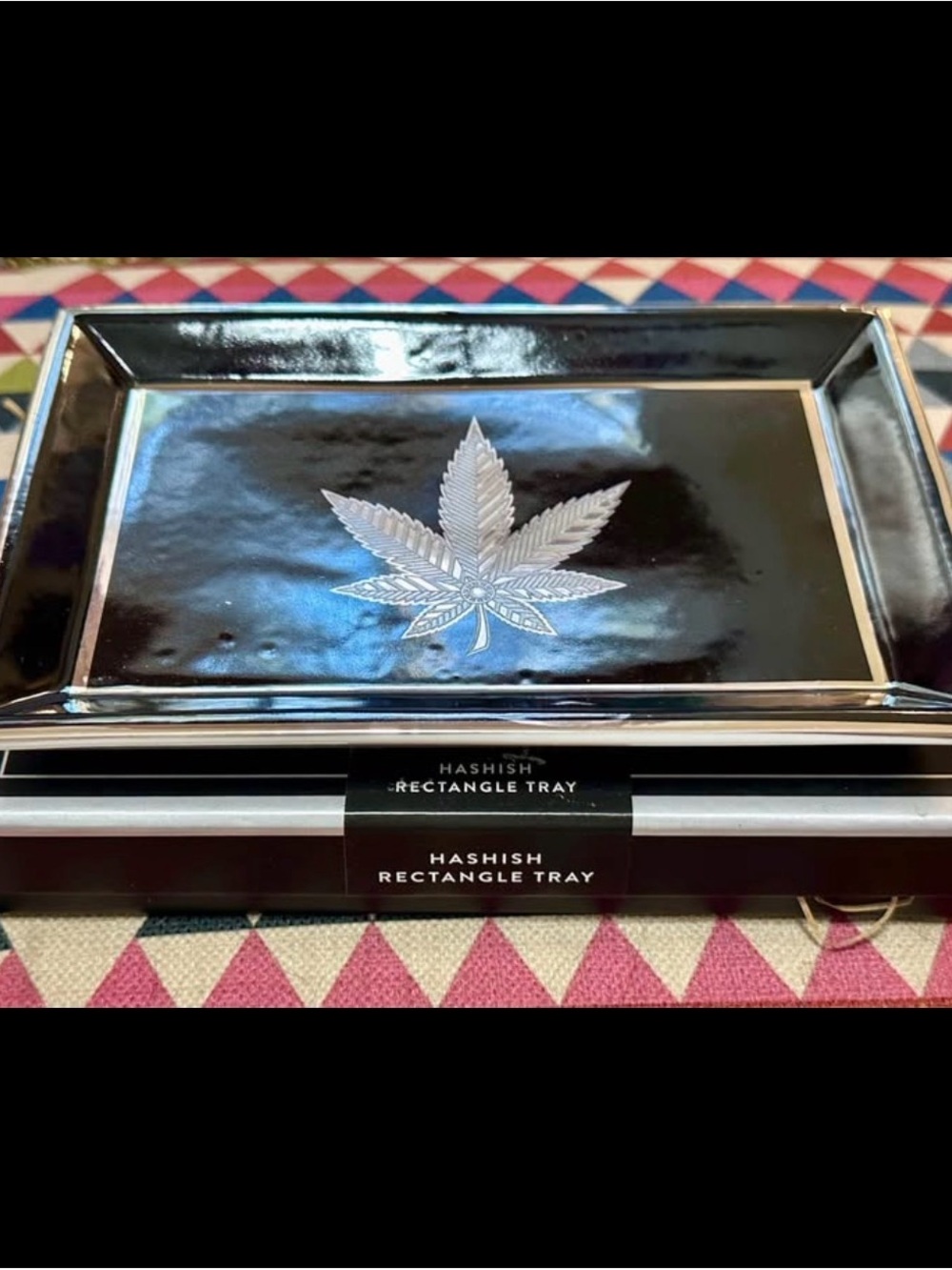 Jonathan Adler Hashish Rectangle Trinket Tray/Rolling Tray